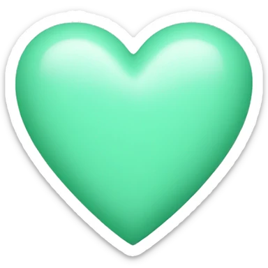 Mint green heart sticker
