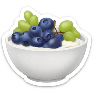 yoghurt bowl with grapes and blueberries sticker
