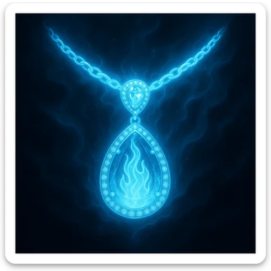 Make the necklace floating and ethereal, with a glowing aura sticker