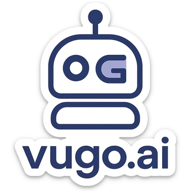 logo for vugo.ai, modern, clean, tech-inspired, simple, memorable, suitable for a tech startup sticker
