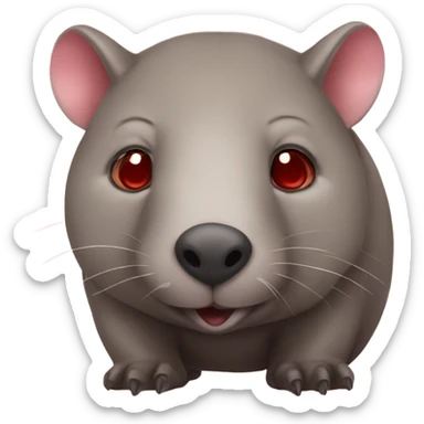 Wombat with love heart eyes sticker