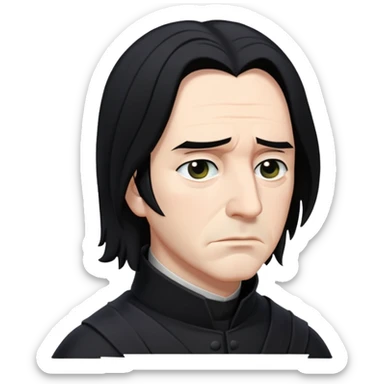 upset Snape side profile with tear and black hair sticker