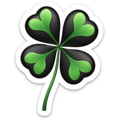 A completely black five leaf clover sticker