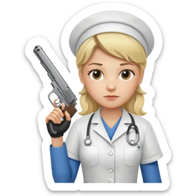 blonde nurse with a gun sticker