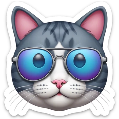 Cat with sunglasses sticker