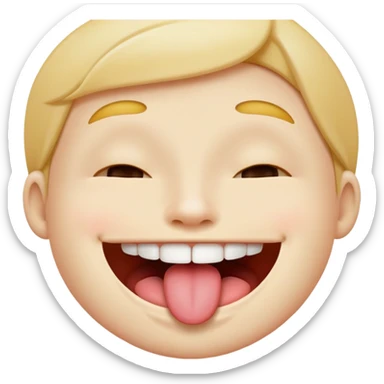 😛 but closed mouth sticking tounge out sticker