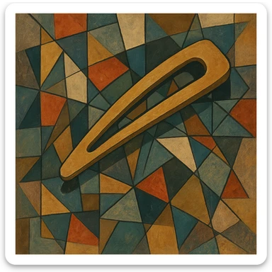 hairclip, geometric shapes, cubist abstraction style sticker