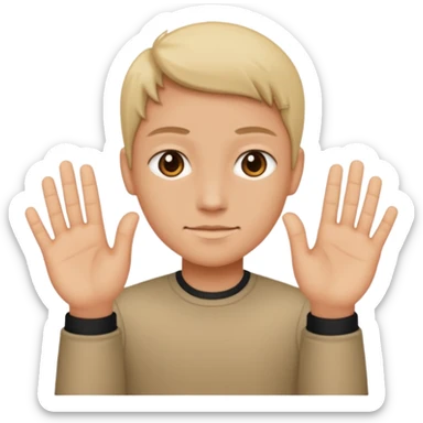 Putting the 🤷 with the six on the right and seven on the left on the two hands sticker