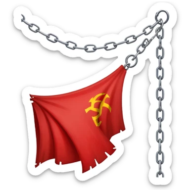 red flag with chains inside sticker