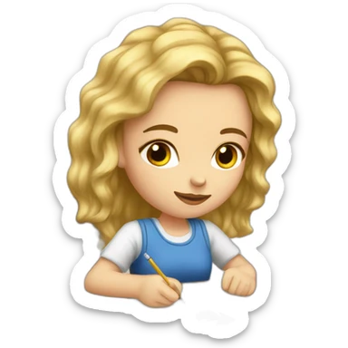 white_girl_doing_homework sticker