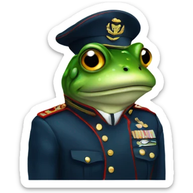 Frog in marine uniform  sticker