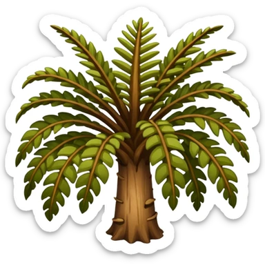 lepidodendron palmera tronco de escamas hojas con semillas cafe sticker