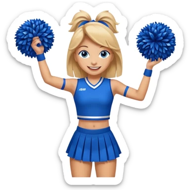 Full body , female , cheerleader , blue eyes sticker