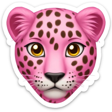 A pink leopard with golden eyes and fur sticker