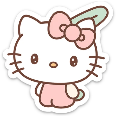 Hello Kitty hairpin, kawaii style sticker