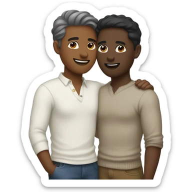 Interracial gay couple sticker