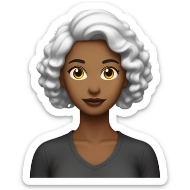 Mujer morena pelo corto negro liso sticker