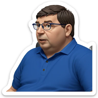 blue shirt and glasses look sticker