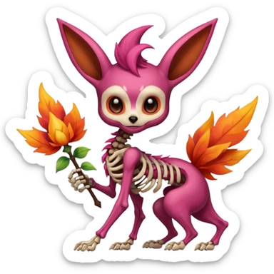 Magenta Brown Skinny Skeleton-Flareon-fairy sticker