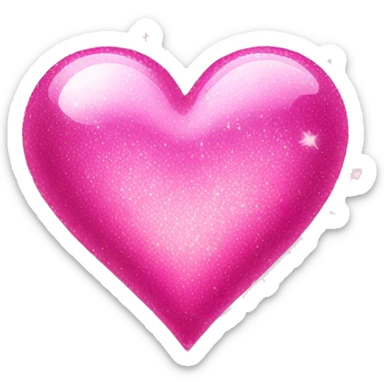 Pink sparkling heart sticker