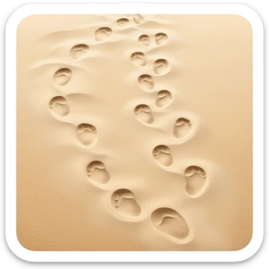 **Baby footsteps lead ahead of larger ones**, as if guiding the adult forward.  sticker