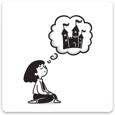 a beautiful girl dreaming sticker