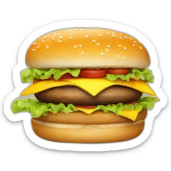 hommer eating a hamburguer sticker