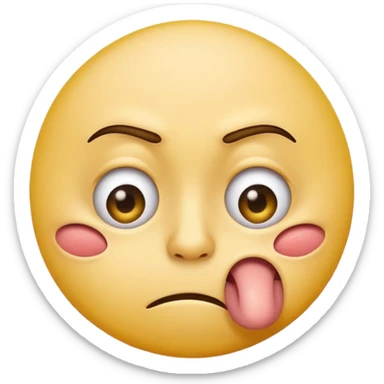 Create an regular circle emoji that is rolling his eyes and super gross make it yellow picking his nose too sticker
