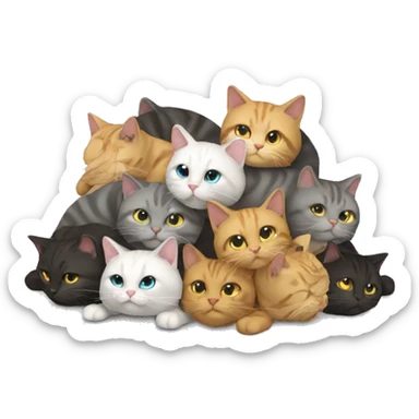 Pile of cat  sticker