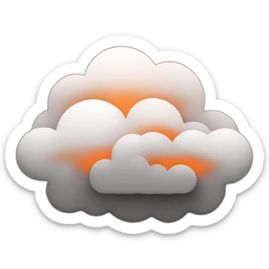 gpu cloud (dark orange colored cloud ) sticker