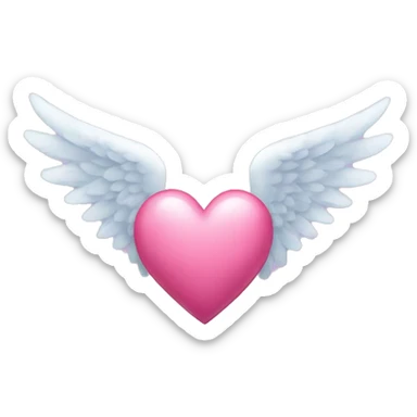 heart with angel wings sticker