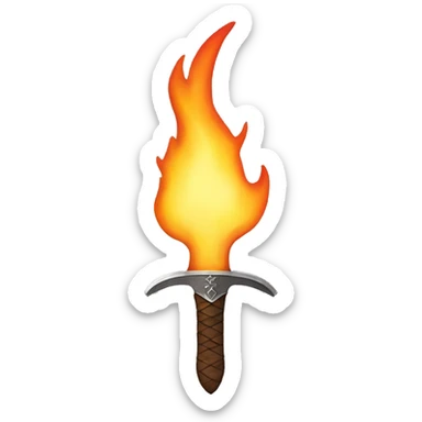 small sword on fire sticker