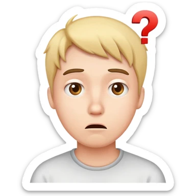 confused face with question marks around head, bewildered expression sticker