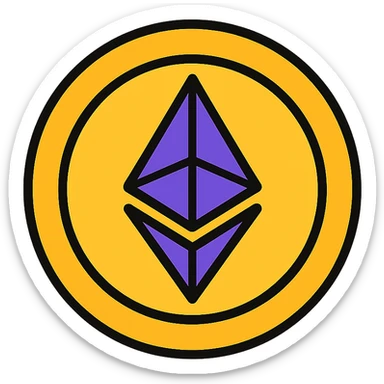 ethereum token, modern icon style, simple and bold sticker