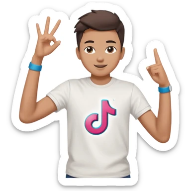 boy tiktok dance half body no tiktok logo sticker