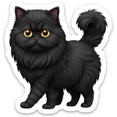 Black Persian Cat walking sticker