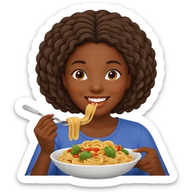 the black woman who eats pasta sticker