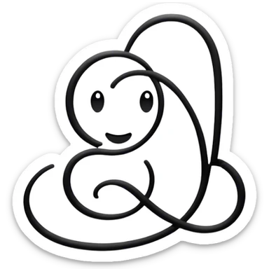 Shows over written in cursive  sticker