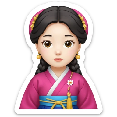 korean giro wearing hangbok sticker