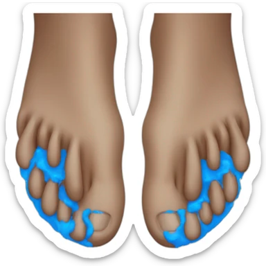 hairy and blue feet toe  sticker