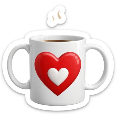 Valentines embellishment, extra large size coffee mug sticker
