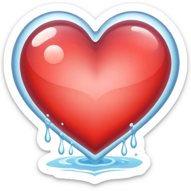 A heart made of cool refreshing water sticker