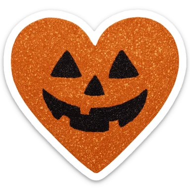  glitter halloween heart, remove background sticker