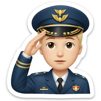 a combination of these two emojis: 🫡🥲 sticker