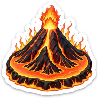 planet, Volcano Planet, lava rivers and erupting peaks sticker