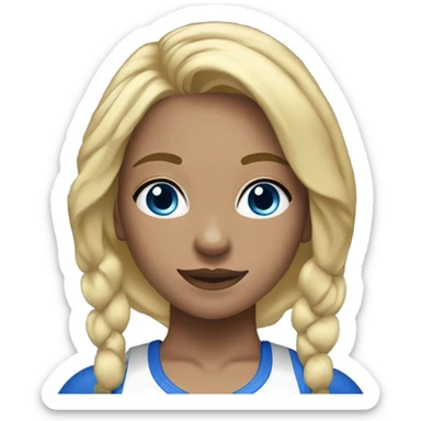 gym girl with blonde hair and brand, gym wear, blue eyes  sticker