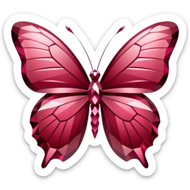 burgundy 56-carat diamond shaped as butterfly sticker