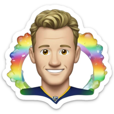 Jonathan Toews as rainbow diamond ring sticker