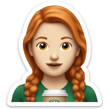 Redhead white girl drinking starbucks sticker