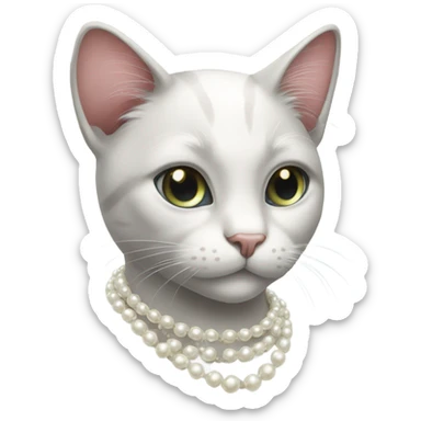 Cat wearing pearls sticker